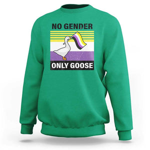 Funny Non Binary Sweatshirt No Gender Only Goose LGBTQ Enby Flag TS11 Irish Green Print Your Wear