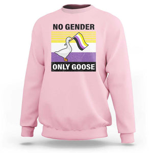 Funny Non Binary Sweatshirt No Gender Only Goose LGBTQ Enby Flag TS11 Light Pink Print Your Wear