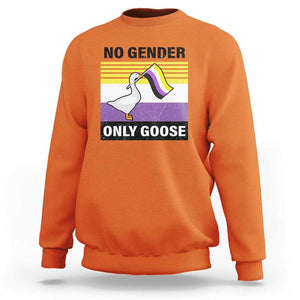 Funny Non Binary Sweatshirt No Gender Only Goose LGBTQ Enby Flag TS11 Orange Print Your Wear