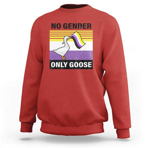 Funny Non Binary Sweatshirt No Gender Only Goose LGBTQ Enby Flag TS11 Red Print Your Wear