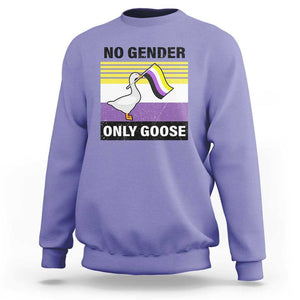 Funny Non Binary Sweatshirt No Gender Only Goose LGBTQ Enby Flag TS11 Violet Print Your Wear