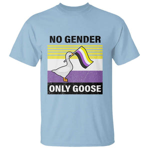 Funny Non Binary T Shirt No Gender Only Goose LGBTQ Enby Flag TS11 Light Blue Print Your Wear