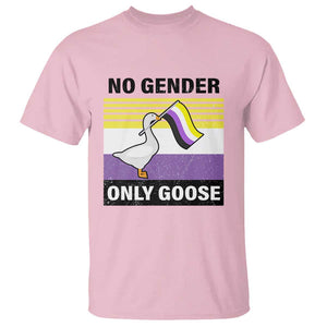 Funny Non Binary T Shirt No Gender Only Goose LGBTQ Enby Flag TS11 Light Pink Print Your Wear