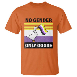 Funny Non Binary T Shirt No Gender Only Goose LGBTQ Enby Flag TS11 Orange Print Your Wear