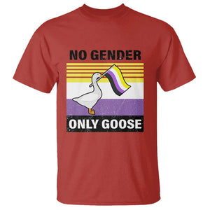 Funny Non Binary T Shirt No Gender Only Goose LGBTQ Enby Flag TS11 Red Print Your Wear