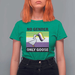 Funny Non Binary T Shirt For Women No Gender Only Goose LGBTQ Enby Flag TS11 Irish Green Print Your Wear