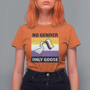 Funny Non Binary T Shirt For Women No Gender Only Goose LGBTQ Enby Flag TS11 Orange Print Your Wear