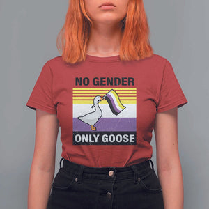 Funny Non Binary T Shirt For Women No Gender Only Goose LGBTQ Enby Flag TS11 Red Print Your Wear