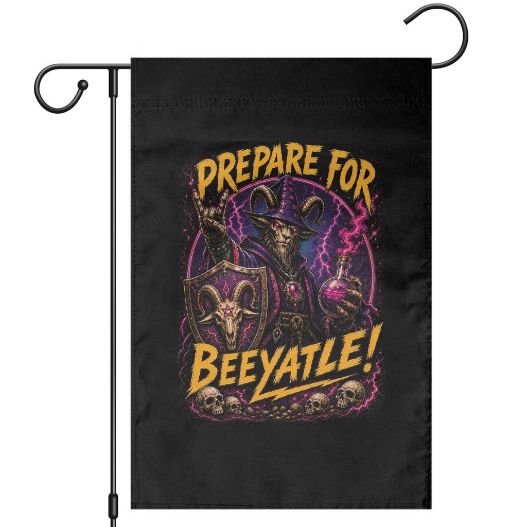 Prepare For Beeyatle Garden Flag Funny Goat Wizard LitRPG Lover TS11 Black Print Your Wear