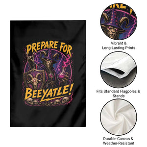 Prepare For Beeyatle Garden Flag Funny Goat Wizard LitRPG Lover