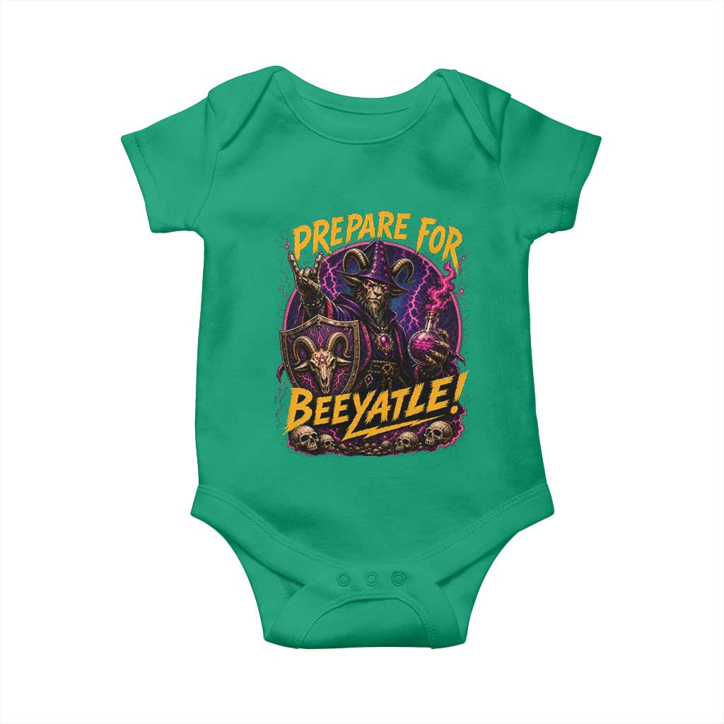 Prepare For Beeyatle Baby Onesie Funny Goat Wizard LitRPG Lover