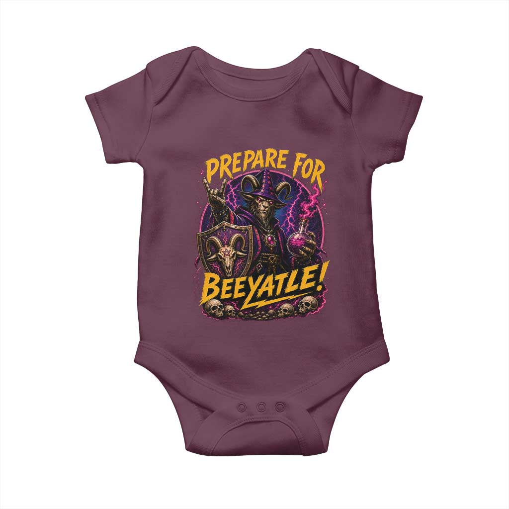 Prepare For Beeyatle Baby Onesie Funny Goat Wizard LitRPG Lover