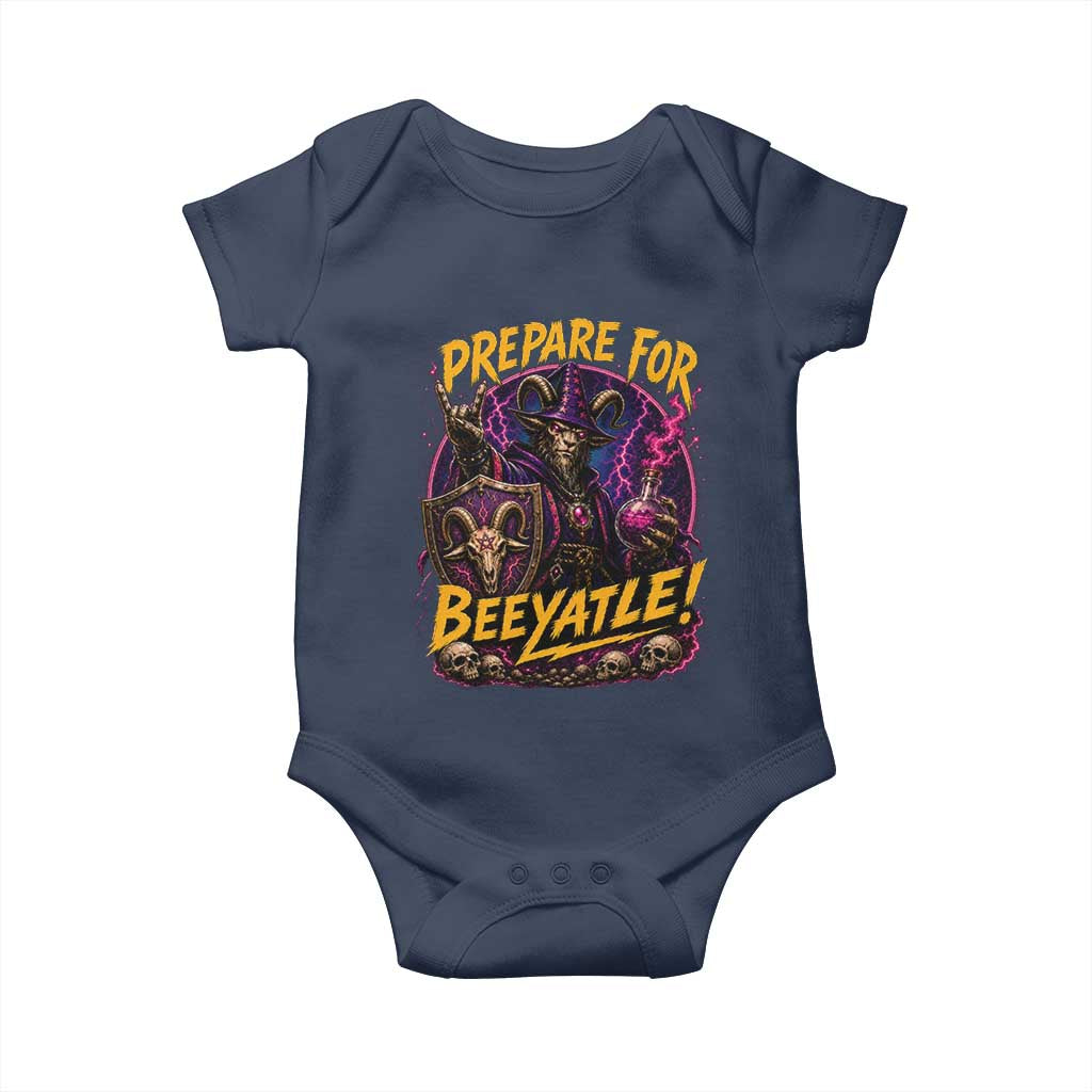 Prepare For Beeyatle Baby Onesie Funny Goat Wizard LitRPG Lover