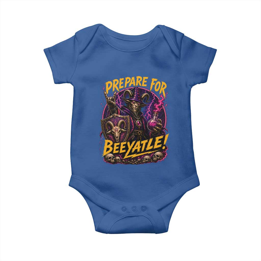 Prepare For Beeyatle Baby Onesie Funny Goat Wizard LitRPG Lover