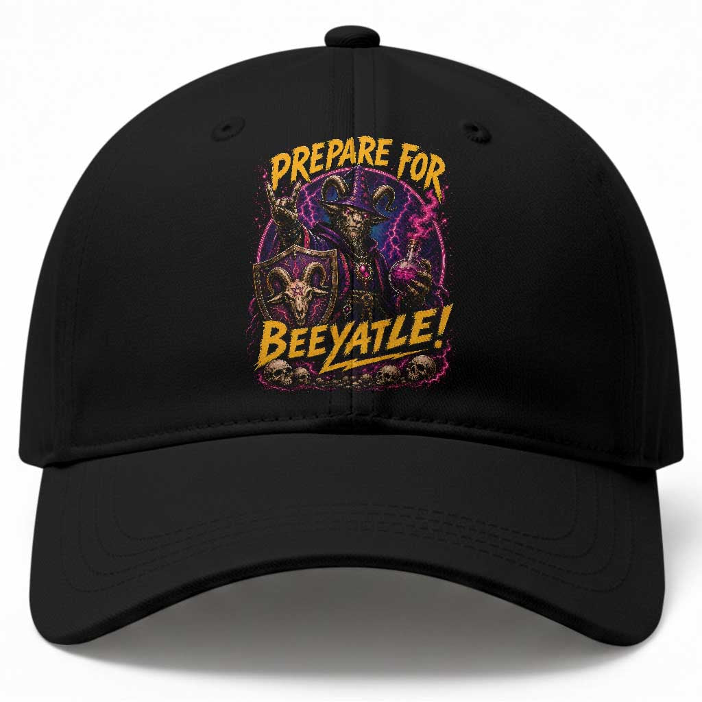 Prepare For Beeyatle Baseball Cap Funny Goat Wizard LitRPG Lover