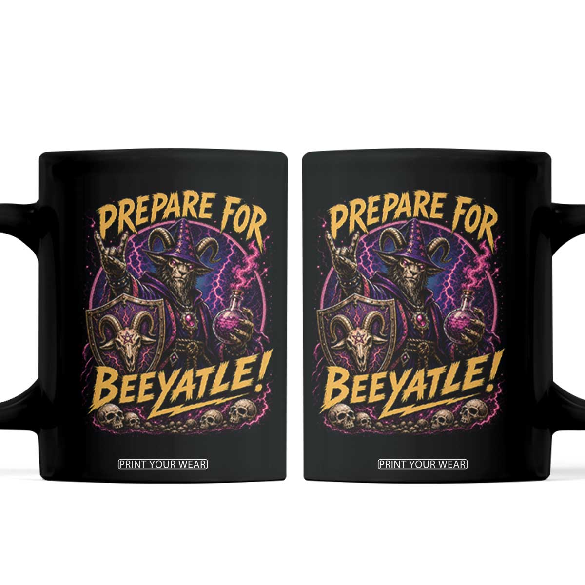 Prepare For Beeyatle Coffee Mug Funny Goat Wizard LitRPG Lover