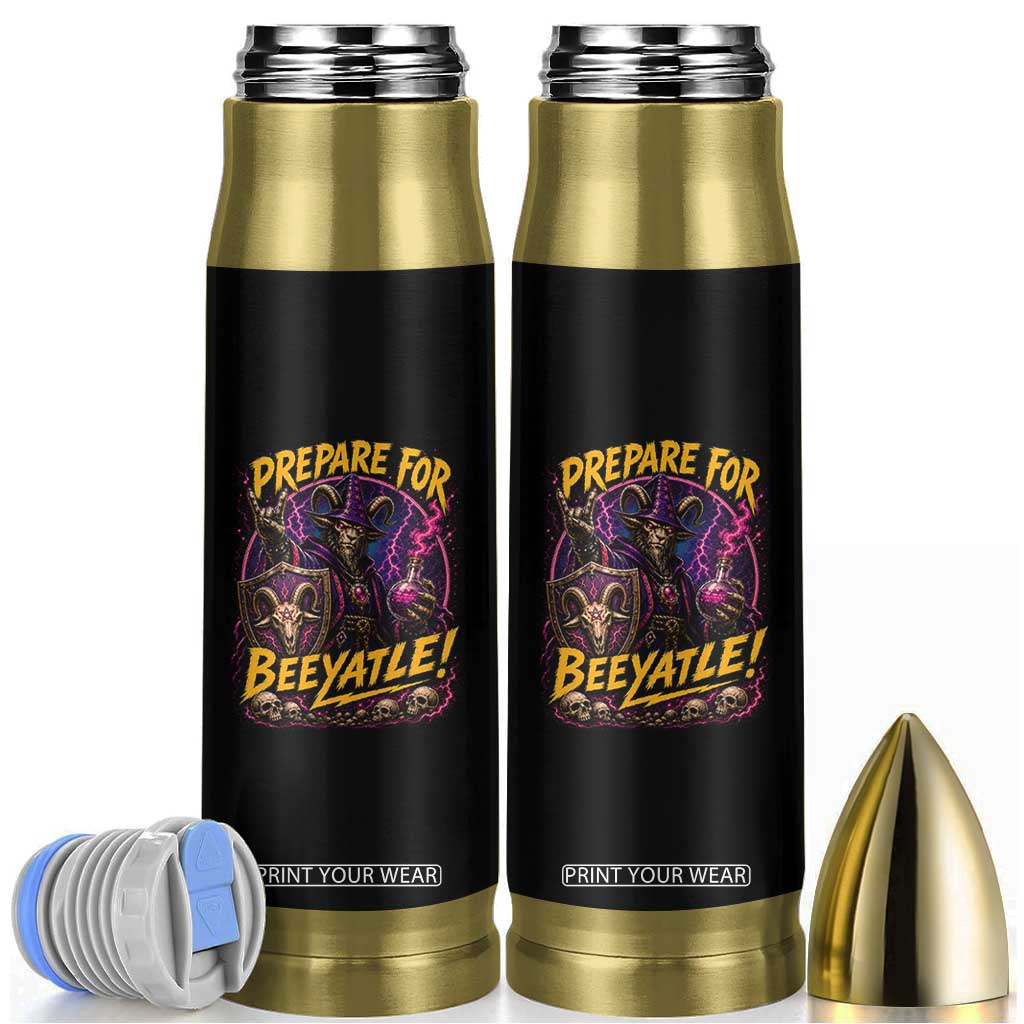 Prepare For Beeyatle Bullet Tumbler Funny Goat Wizard LitRPG Lover