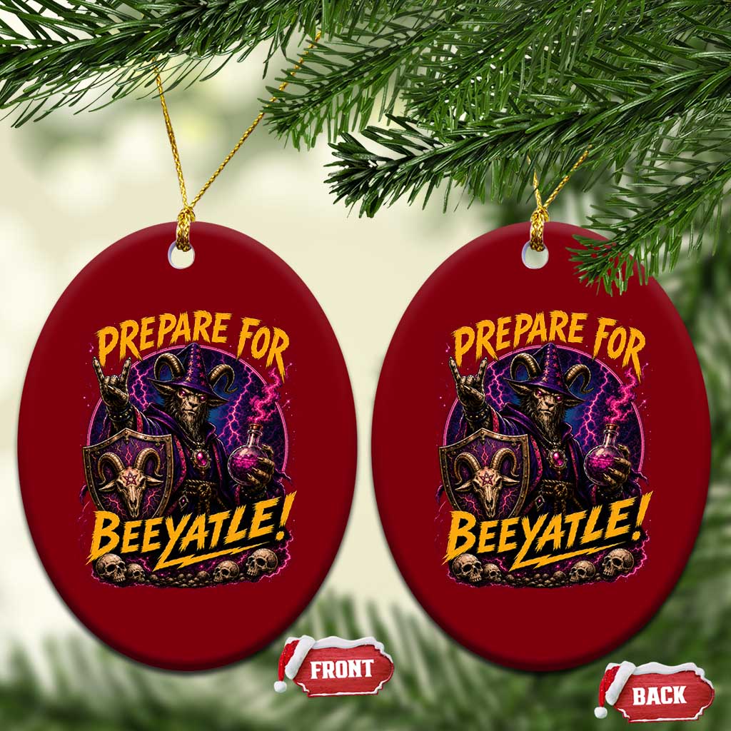 Prepare For Beeyatle Ceramic Ornament Funny Goat Wizard LitRPG Lover