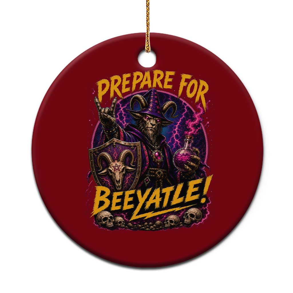 Prepare For Beeyatle Ceramic Ornament Funny Goat Wizard LitRPG Lover