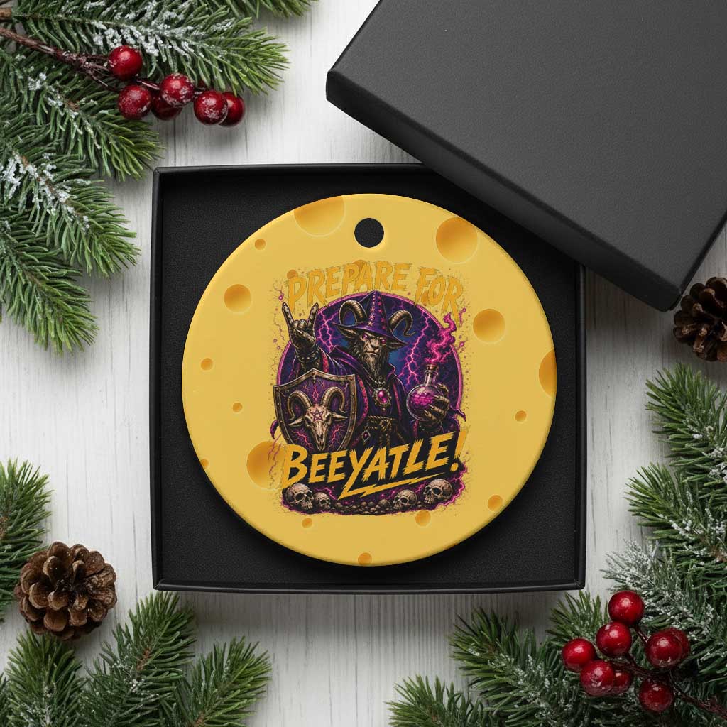 Prepare For Beeyatle Ceramic Ornament Funny Goat Wizard LitRPG Lover