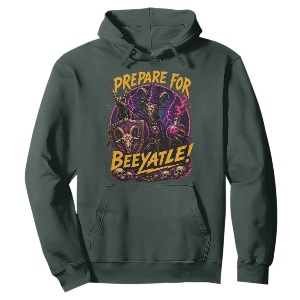 Prepare For Beeyatle Hoodie Funny Goat Wizard LitRPG Lover