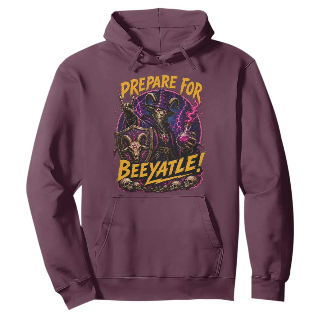 Prepare For Beeyatle Hoodie Funny Goat Wizard LitRPG Lover