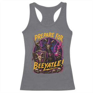 Prepare For Beeyatle Racerback Tank Top Funny Goat Wizard LitRPG Lover