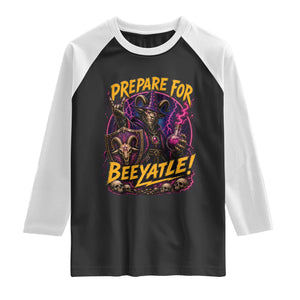 Prepare For Beeyatle Raglan Shirt Funny Goat Wizard LitRPG Lover