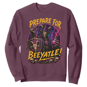 Prepare For Beeyatle Sweatshirt Funny Goat Wizard LitRPG Lover