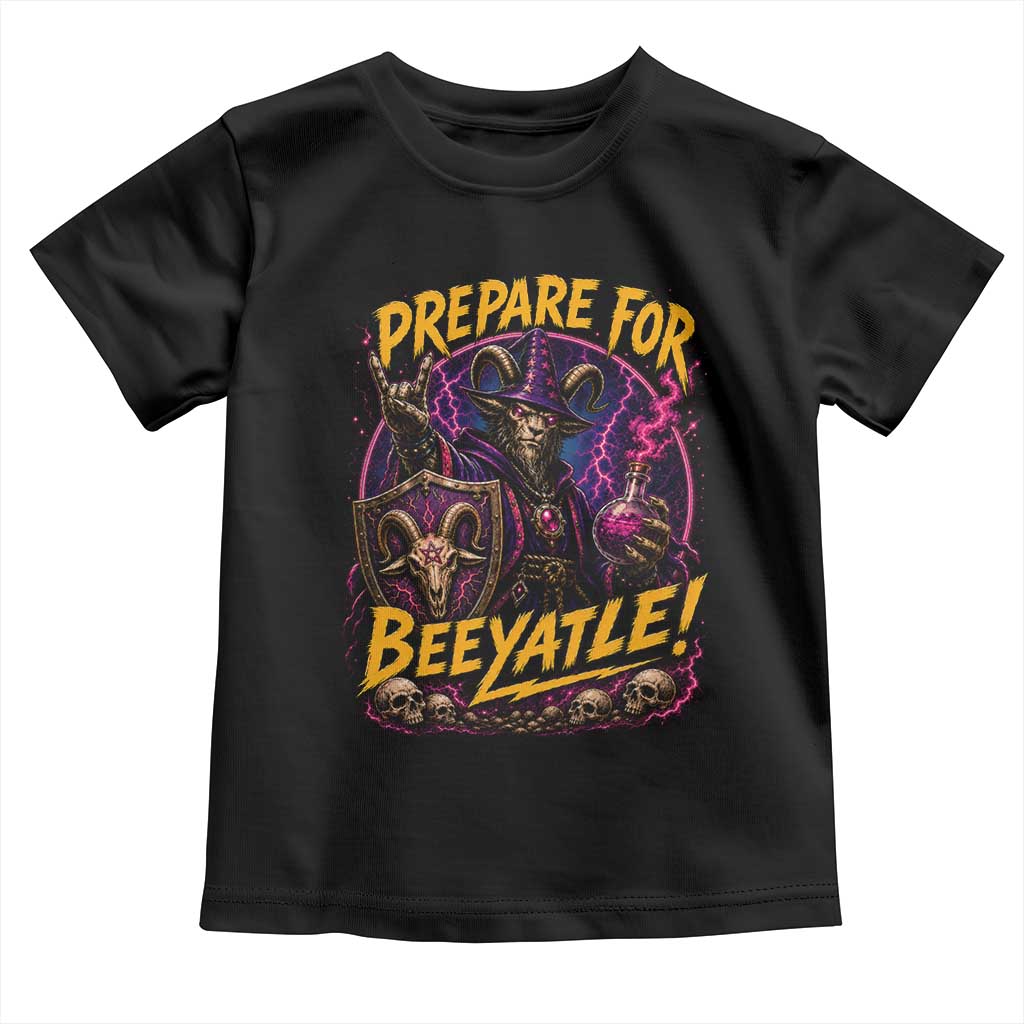 Prepare For Beeyatle Toddler T Shirt Funny Goat Wizard LitRPG Lover TS11 Black Print Your Wear