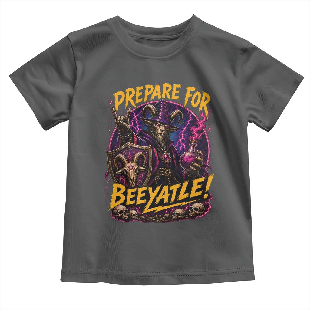 Prepare For Beeyatle Toddler T Shirt Funny Goat Wizard LitRPG Lover
