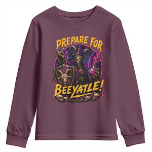 Prepare For Beeyatle Youth Sweatshirt Funny Goat Wizard LitRPG Lover