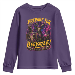 Prepare For Beeyatle Youth Sweatshirt Funny Goat Wizard LitRPG Lover