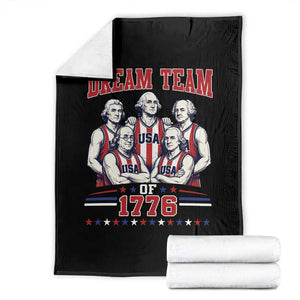 Dream Team of 1776 Funny Basketball 4th of July Founding Fathers Throw Blanket