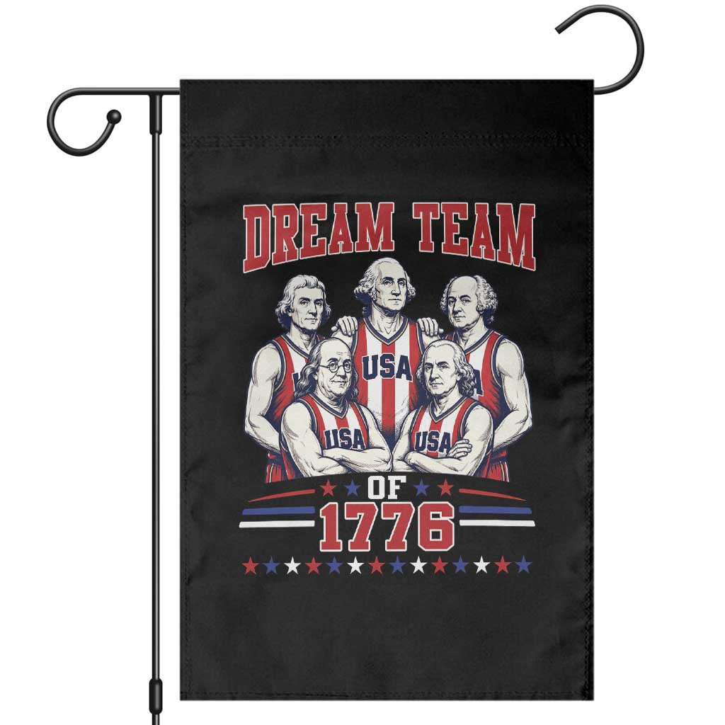 Dream Team of 1776 Funny Basketball 4th of July Founding Fathers Garden Flag TS11 Black Print Your Wear