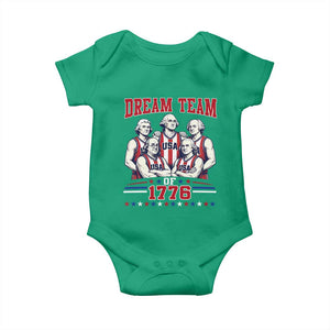 Dream Team of 1776 Funny Basketball 4th of July Founding Fathers Baby Onesie