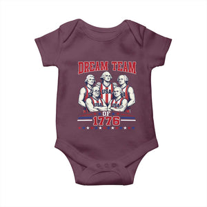 Dream Team of 1776 Funny Basketball 4th of July Founding Fathers Baby Onesie