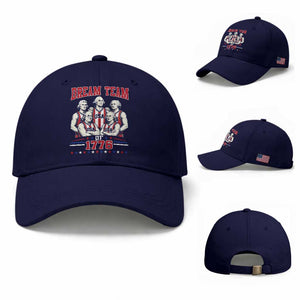 Dream Team of 1776 Funny Basketball 4th of July Founding Fathers Baseball Cap