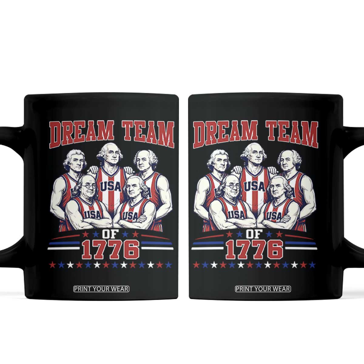 Dream Team of 1776 Funny Basketball 4th of July Founding Fathers Coffee Mug