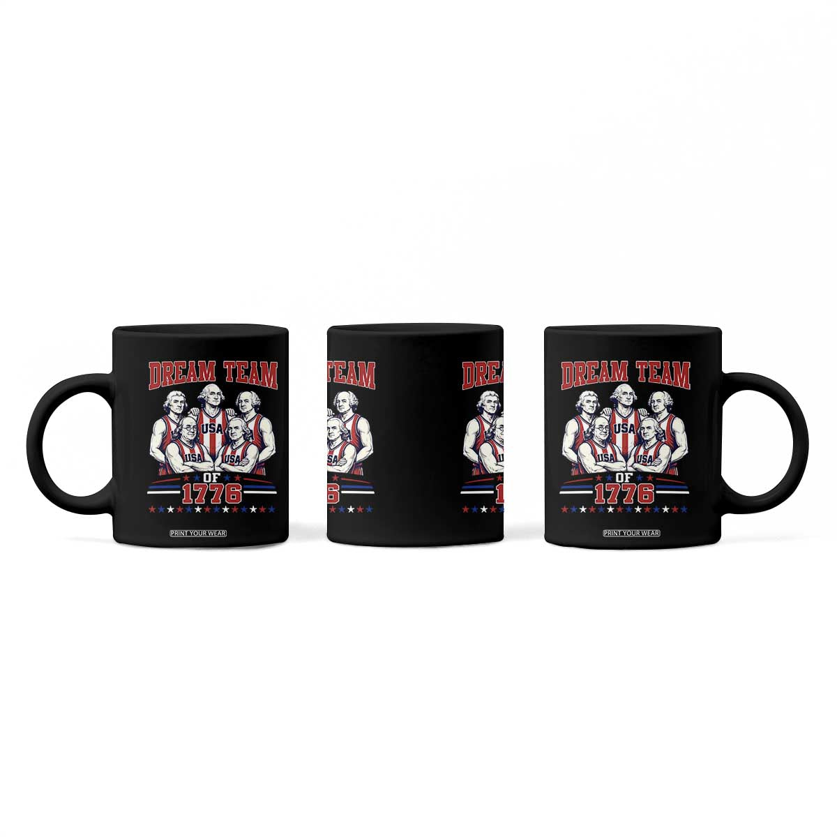 Dream Team of 1776 Funny Basketball 4th of July Founding Fathers Coffee Mug