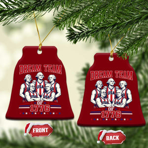 Dream Team of 1776 Funny Basketball 4th of July Founding Fathers Ceramic Ornament