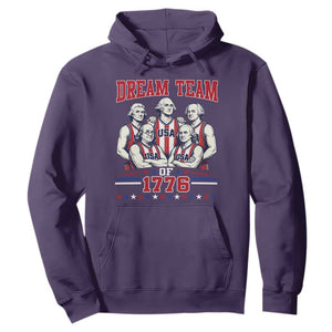 Dream Team of 1776 Funny Basketball 4th of July Founding Fathers Hoodie