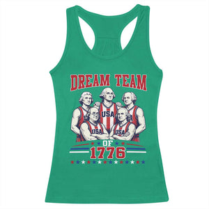 Dream Team of 1776 Funny Basketball 4th of July Founding Fathers Racerback Tank Top