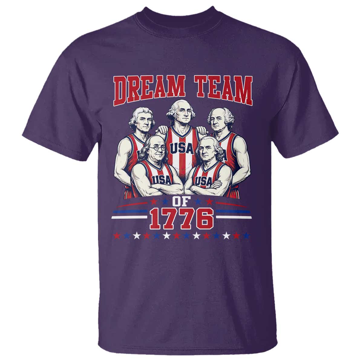 Dream Team of 1776 Funny Basketball 4th of July Founding Fathers T Shirt