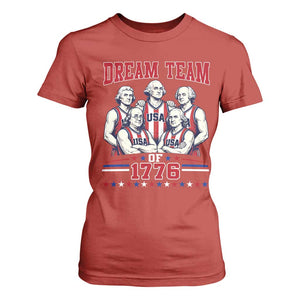 Dream Team of 1776 Funny Basketball 4th of July Founding Fathers T Shirt For Women