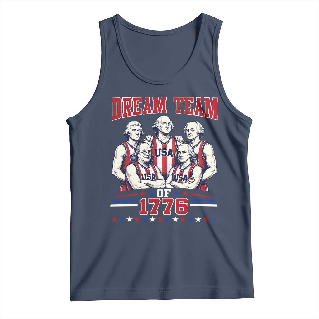 Dream Team of 1776 Funny Basketball 4th of July Founding Fathers Tank Top