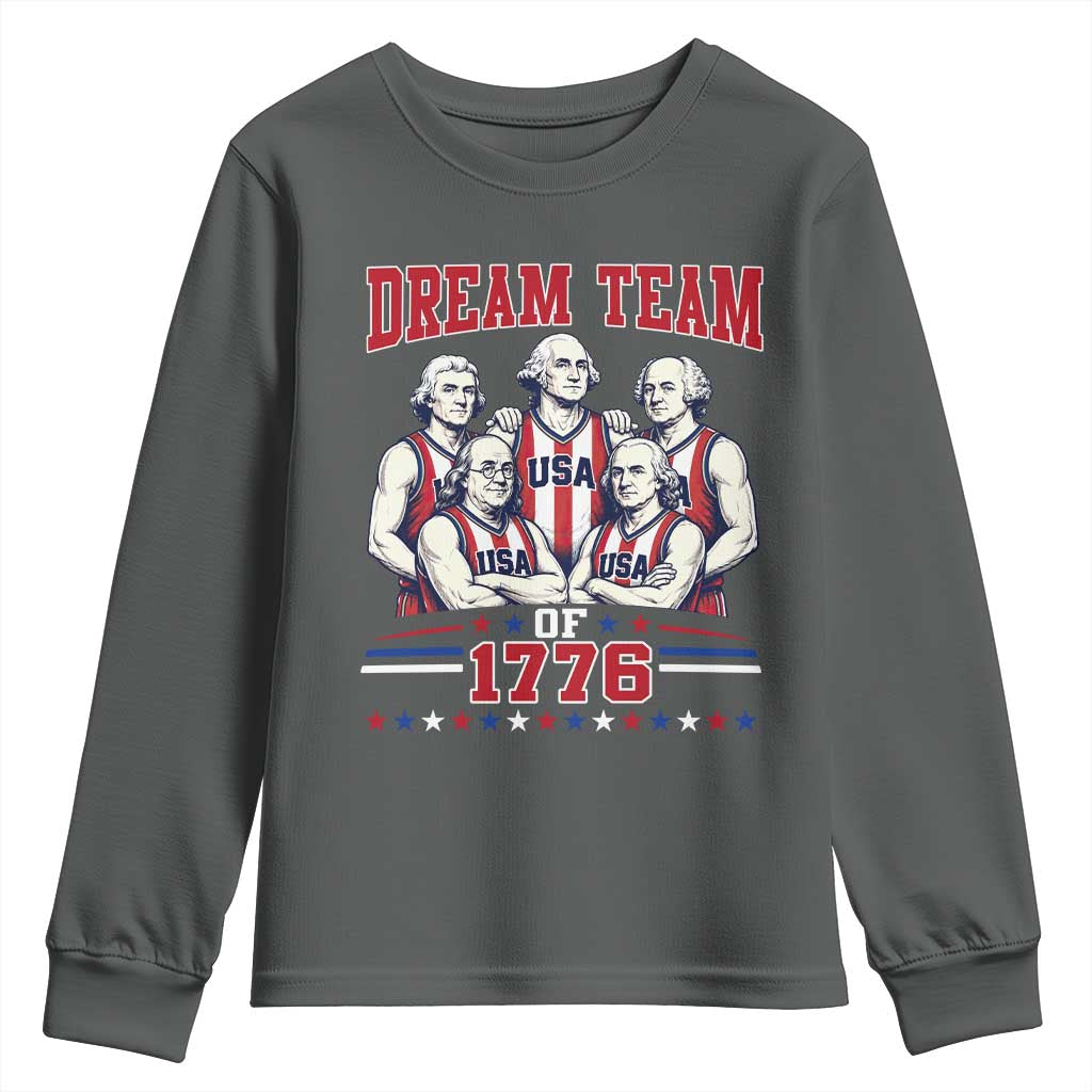 Dream Team of 1776 Funny Basketball 4th of July Founding Fathers Youth Sweatshirt