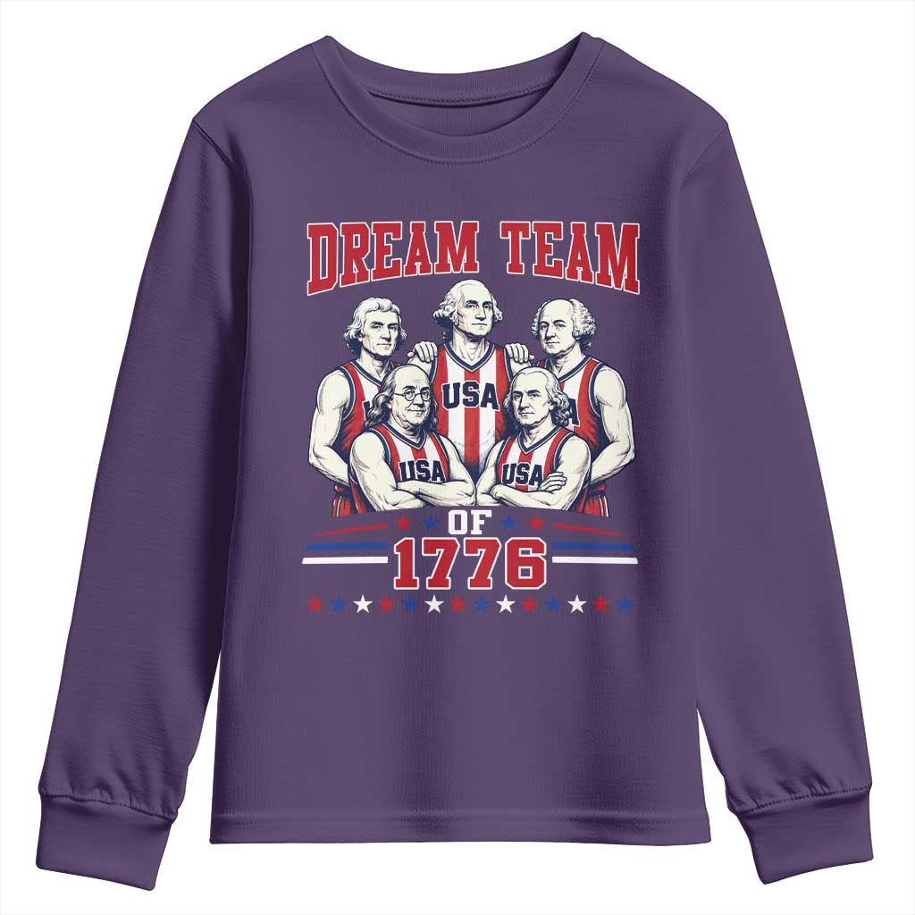 Dream Team of 1776 Funny Basketball 4th of July Founding Fathers Youth Sweatshirt