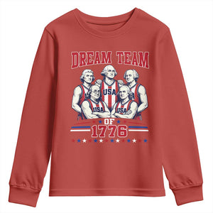 Dream Team of 1776 Funny Basketball 4th of July Founding Fathers Youth Sweatshirt
