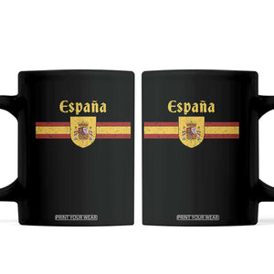 Espana Escudo Retro Spain Coat of Arms and Flag Español Coffee Mug TS11 Black Print Your Wear